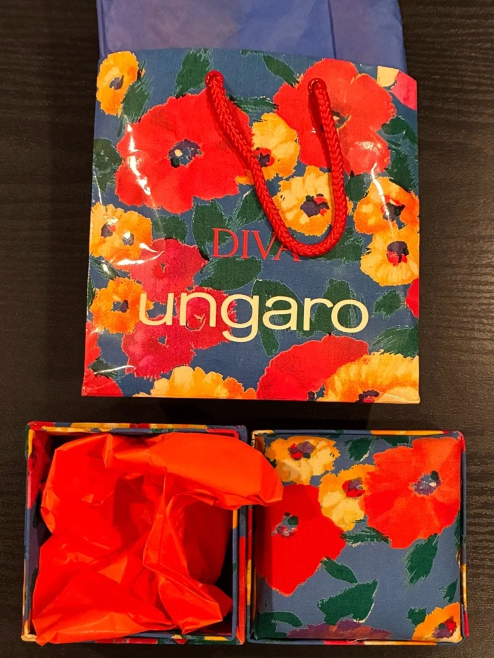 New Vintage Diva by Emanuel Ungaro,  Jewelry Box & Gift Bag, 1983